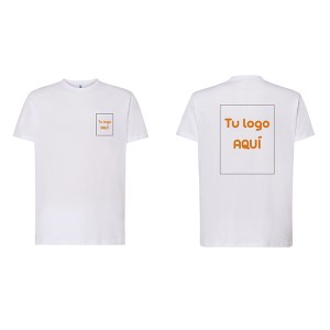 Camiseta blanca Unisex impresa 2 posiciones