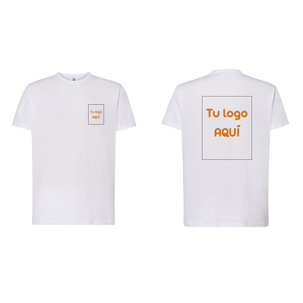 Camiseta blanca Unisex impresa 2 posiciones